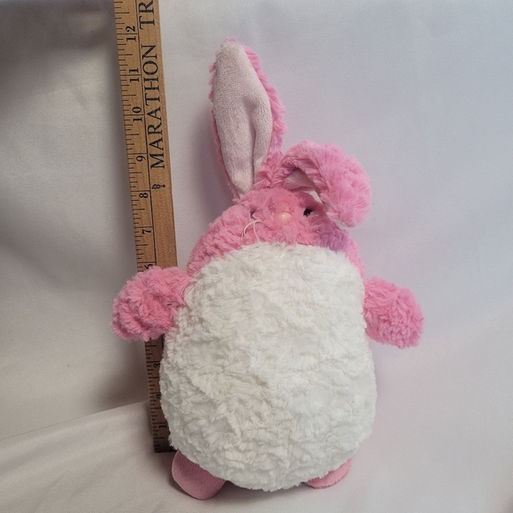 Aurora Jelly Roll Tulip Bean Bag Bunny Plush Pink White - Picture 7 of 7